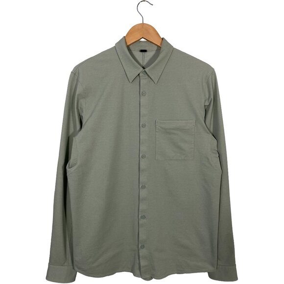 Lululemon Commission Long Sleeve Oxford Shirt Mint Green men's size Large - Picture 1 of 5